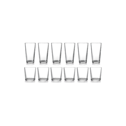 HE Classic Drinking Glasses Set, 12